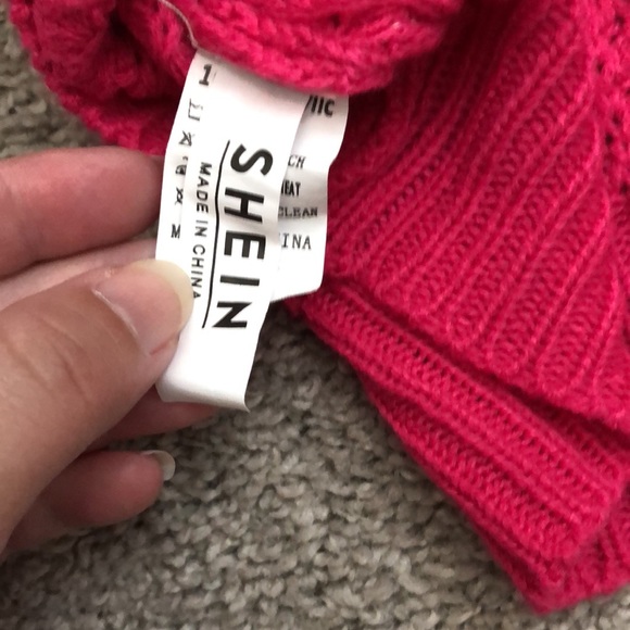 SHEIN Colorblock Crew Neck Sweater - Red, Beige, White, Aqua - Picture 6 of 7